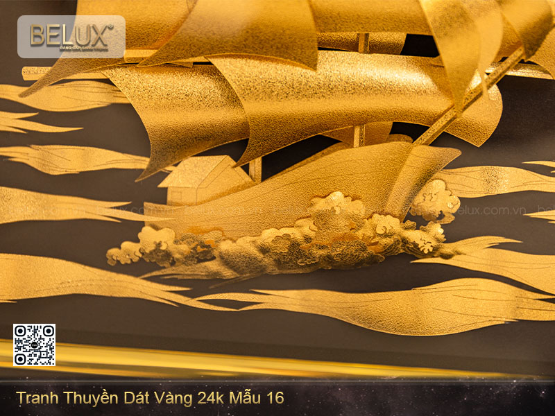 Tranh Thuyền Dát Vàng 24k Mẫu 16